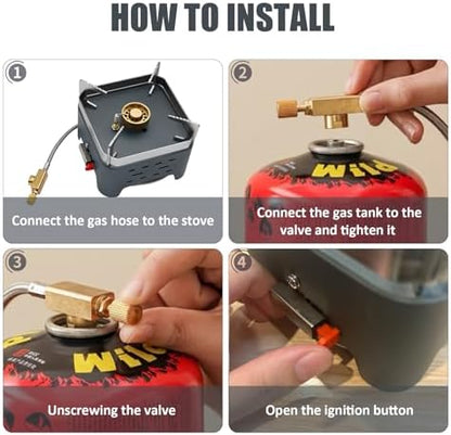 Single Burner Propane Stove, Wind-Guard Camping Stove, Automatic Ignition Propane Burner for Outdoor Cooking