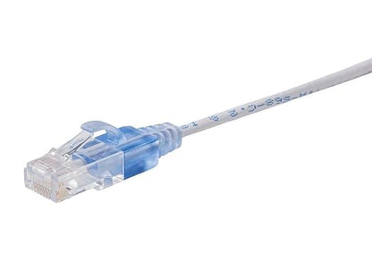 Monoprice Cat6A Ethernet Patch Cable - Snagless RJ45, 550Mhz, 10G, UTP, Pure Bare Copper Wire, 30AWG, 5-Pack, 14 Feet, Blue - SlimRun Series