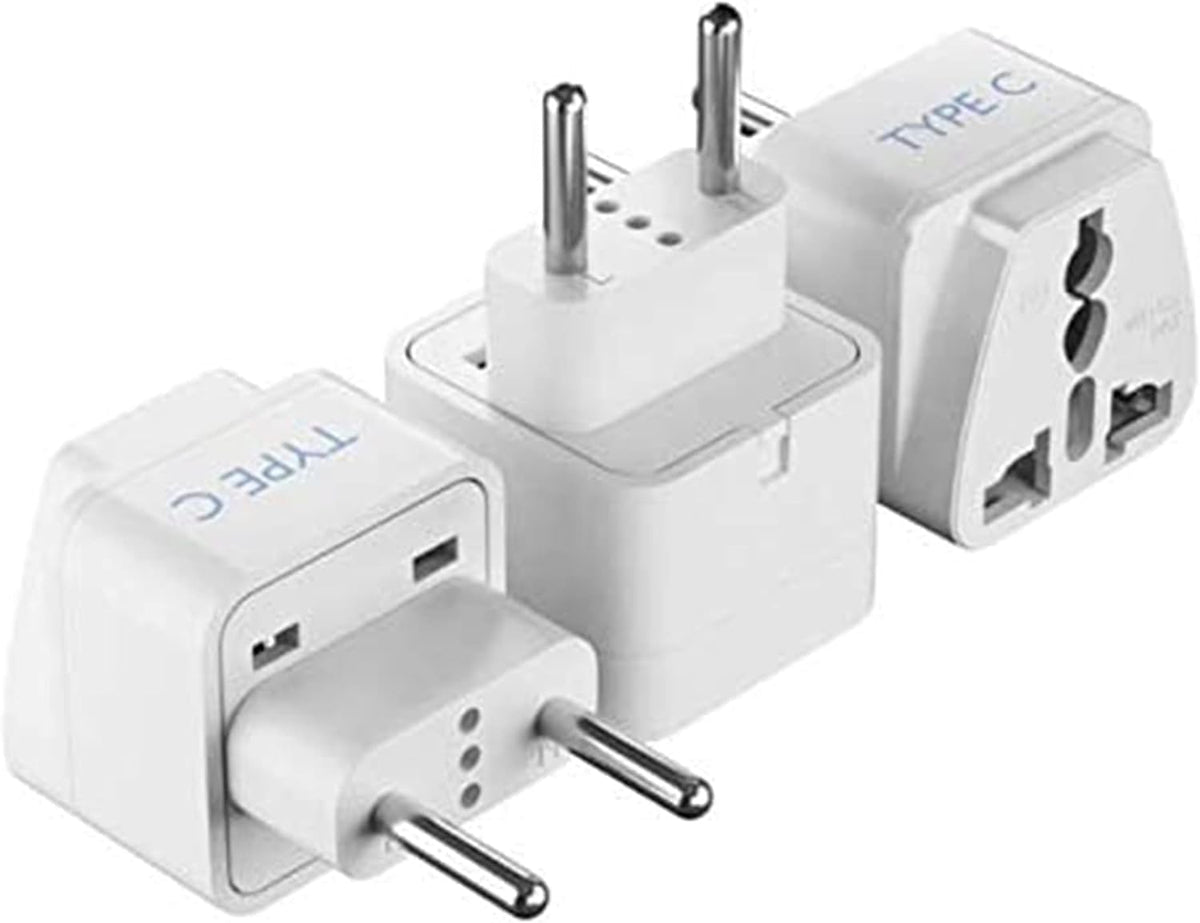 Ceptics European Travel Plug Adapter (Type C), Universal to European EU, Power Charge your Electronics in Italy, Greece, Germany, Outlet Adaptor 3 Pack