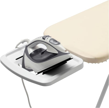 Brabantia - Ironing Board B – Solid Steam Iron Rest – Adjustable Height – Non-Slip Rubber Feet – 100% Fairtrade Cotton Cover with Foam Padding – Foldable – Soothing Sea – Size B (49 x 15 in)