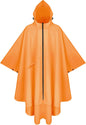 PTEROMY Hooded Rain Poncho for Adult with Pocket and Zipper, Waterproof Lightweight Raincoat for Men and Women