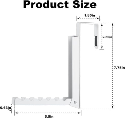 Over The Door Hooks Hanger for Clothes, 1 Pack Foldable Over The Door Drying Rack for Laundry, Overdoor Hanger Hook with 6 Groves for Towel, Coat, White