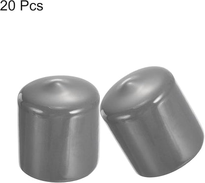 uxcell 20pcs Rubber End Caps 30mm ID Vinyl Cap Cover Screw Protectors Dark Grey
