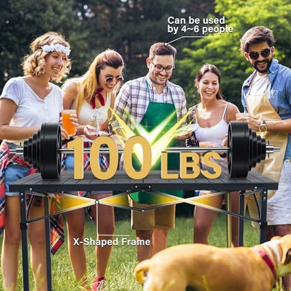 OUTSIDER Roll-Up Aluminum Camping Table for 4-6 People
