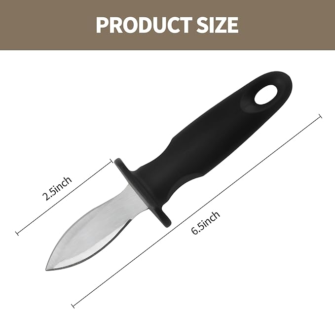 Oyster Knife Shucker Oyster Shucking Tool Perfect for Opening Clams, Mussels, Scallops, Shellfish Ideal for Home Kitchens, Raw Bars & Chefs（2 Pack）