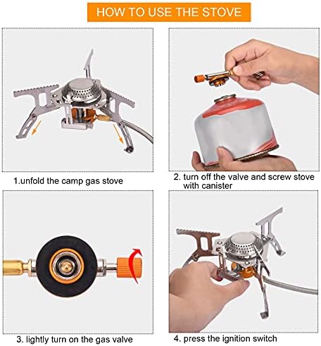Portable Camping Gas Stove with 1LB Propane Tank Adapter