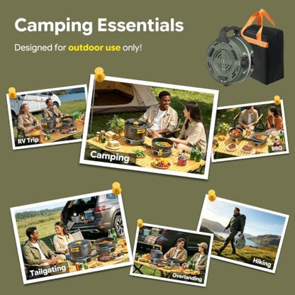 2 Burner Propane Camping Stove, 20000 BTU Camp Stove