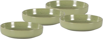 HomeVSS 20-Piece Dinnerware Set - Serves 4, Matte Green Glaze plates and bowls sets with Speckle Effect for Microwave & Dishwasher Safe