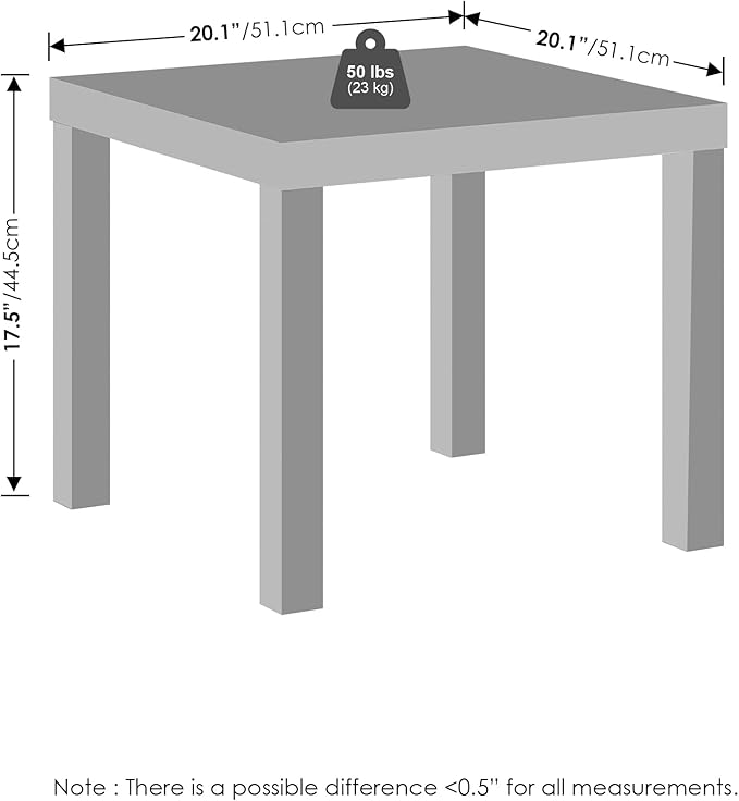 Furinno Classic Coffee Table, Square Modern Coffee Table