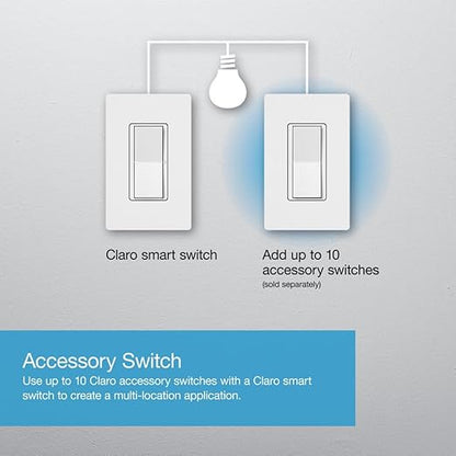 Lutron Claro Smart Light Switch for Caseta Lighting, for LED Lights, Fans, 5 Amp, Single-Pole/3-Way, Neutral Required, DVRF-5NS-BR, Brown