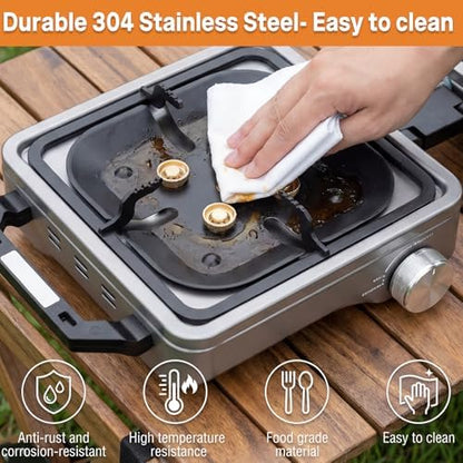 2-Burner Portable Propane Camping Stove,30000 BTU Foldable Gas Stove