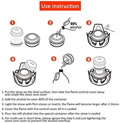 Portable Outdoor Mini Alcohol Stove Burner Ultralight Camping Cookware Set for Outdoor Camping, Hiking, Backpacking, Picnic