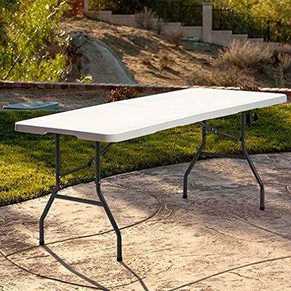 FDW | 6FT Folding Table | White | Portable Plastic Table