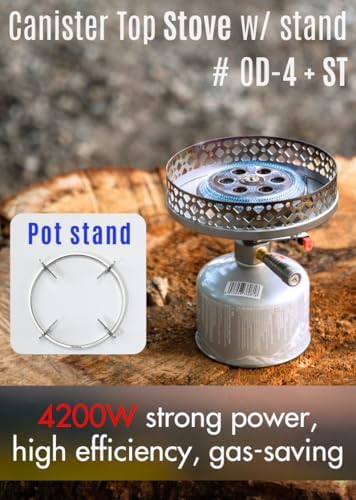 CAMPINGMOON Canister Top Stove 4200W Isobutane Pot Stand OD-4/OD-4-ST