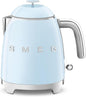 SMEG Mini 50's Retro Style 3 Cup Electric Kettle with Double Wall Anti Slip Base and Water Level Indicator (Pastel Blue)