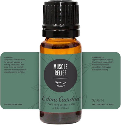 Edens Garden Muscle Relief Essential Oil Blend- 100% Pure Premium Grade, Undiluted, Natural, Therapeutic, Aromatherapy, The Best for Diffusing, Skin, Face, Humidfiers 10 ml (.33 fl oz)