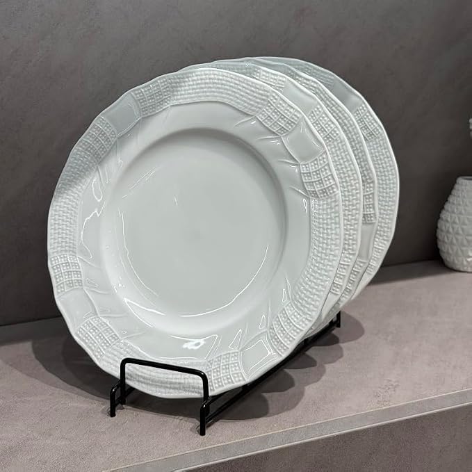 10 Inch Porcelain Dinner Plates Set of 4, Dishwasher safe, Microwave safe