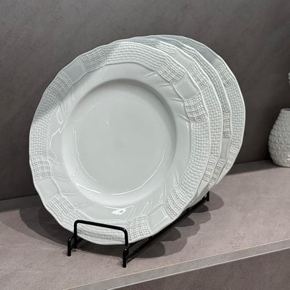 10 Inch Porcelain Dinner Plates Set of 4, Dishwasher safe, Microwave safe