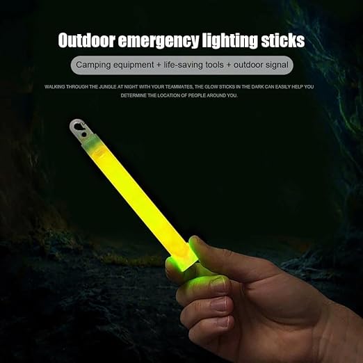Glow Fever Emergency Safety Military Grade Glow Sticks, 10PCS, 6" Ultra Bright Light Sticks with 12 Hours Duration. Great for Hiking, Party, Camping, Blackouts, Hurricane and Survival Kits (Yellow)