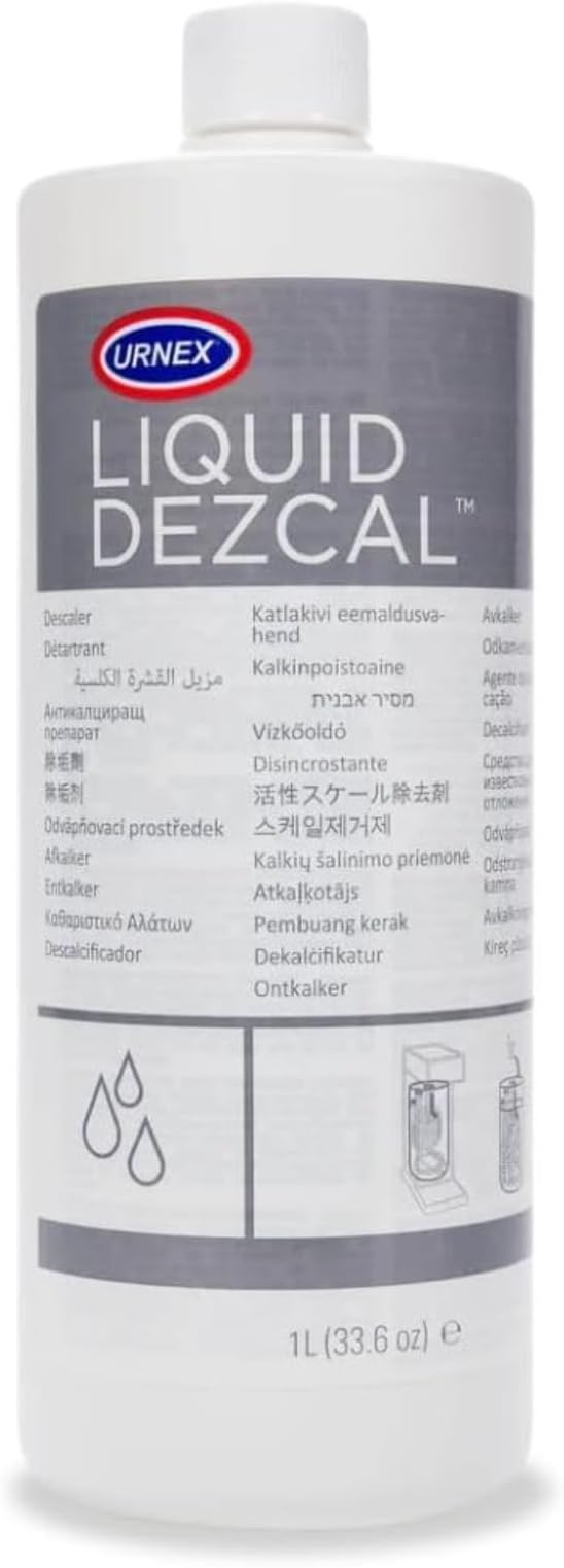 Urnex Liquid Dezcal Activated Descaling Solution - 33.6 Ounce (8 Uses) - For Use With Keurig 1.0/2.0, Home Coffee and Espresso Machines, Kettles, Garment Steamers