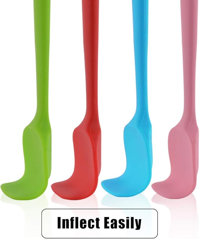 Silicone Spatulas, 10.6 inch Rubber Spoon Spatula Heat Resistant One Piece Design Seamless Non-Stick Spoonulas Flexible Scrapers Baking Mixing Tool (4 Pcs)