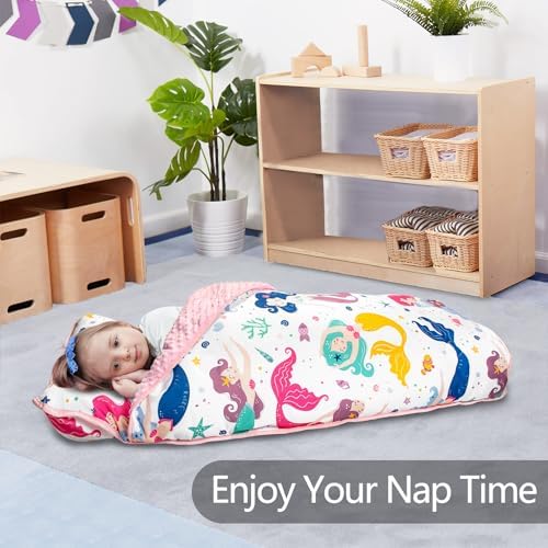 Primlect Toddler Nap Mat with Pillow, Thickened Extra Large Sleeping Bag