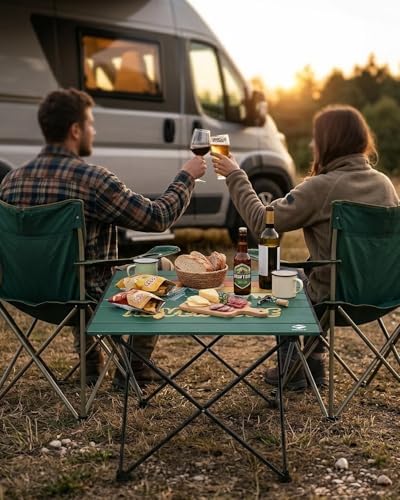 VILLEY Portable Camping Side Table, Ultralight Aluminum Folding Beach Table