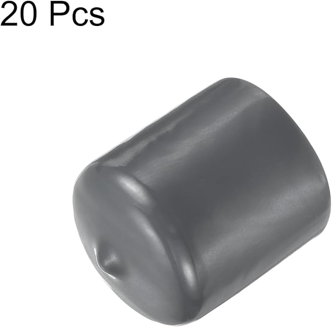 uxcell 20pcs Rubber End Caps 26mm ID Vinyl Round Tube Bolt Cap Cover Thread Protectors Dark Grey