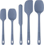 5 Pieces Silicone Spatula Set, Food Grade Rubber Spatula, Upgrade Strong Handle with Ergonomic Grip, Heat Resistant Up to 600°F for Nonstick Cookware, Cooking Blue