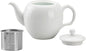 Teapot with Infuser Ceramic Tea Pot with Removable Stainless Steel Fliter for Loose Tea 15.80 OZ/450ml (1-2cups) Teapots for Tea Coffee Milk for Office Home Men Women (White)
