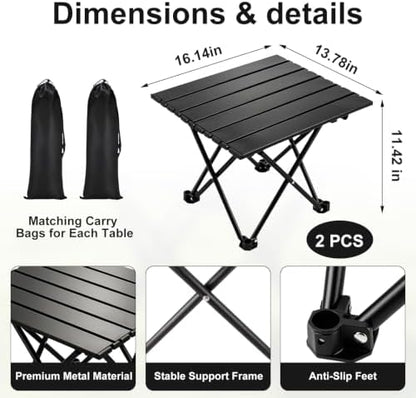 2 Pcs Portable Camping Table, Folding Beach Table