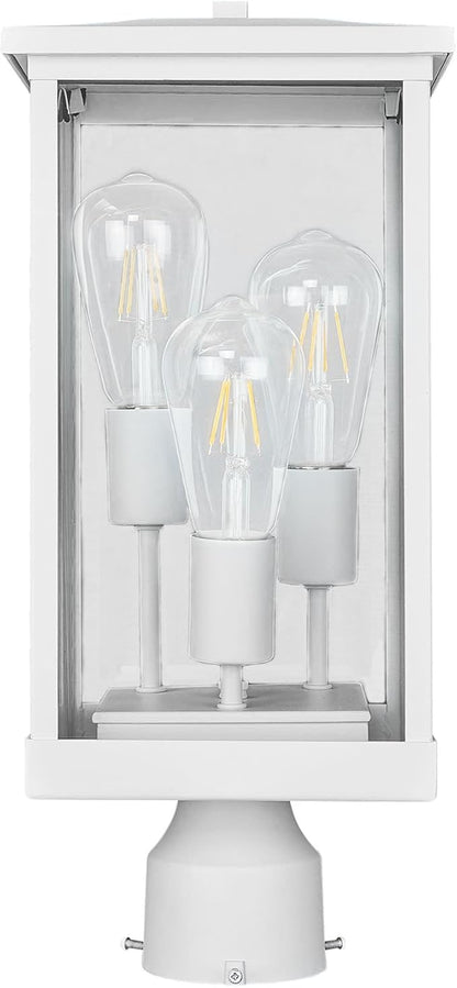 Mayfield Outdoor Post Top Light with 3-Inch Pier Base Mount Fitter, White – Design House, 590281