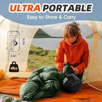 MEREZA Sleeping Bags XL for Adults Mens Large Wide Sleeping Bag for Camping