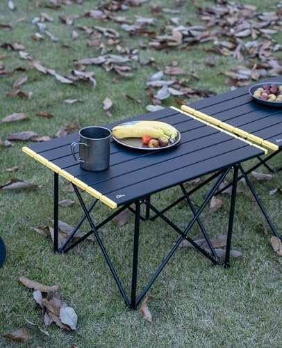 iClimb Ultralight Compact Camping Folding Table (Reinforced Black - L)