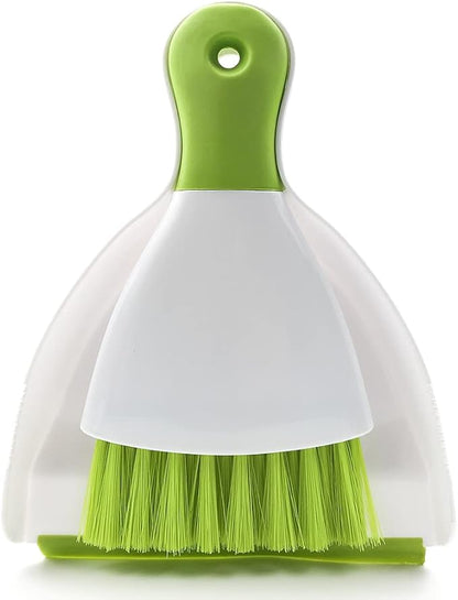Dust pan Broom Brush Dustpan - Small Broom and Dustpan Set, Mini Broom and Dust pan, Small Dustpans and Brush Set for Home Cleaning,Sofa, Desk, Guinea Pig Cage, Cat Litter etc.（Green）