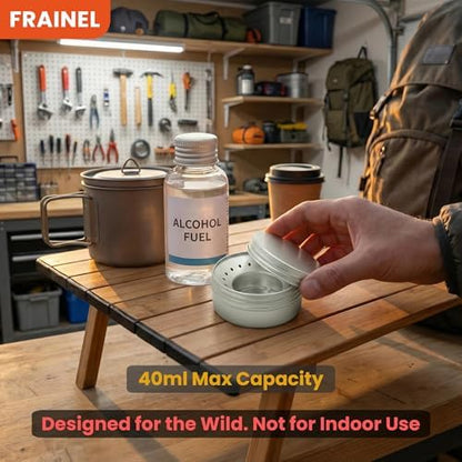 Circular Alcohol Burner. Ultra-Light 15g Emergency Pocket Stove