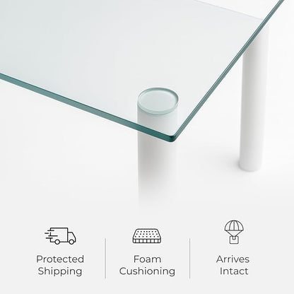 Fab Glass and Mirror Tempered Glass Table Top 36x72 Inch Rectangle 1/4" Thick Clear Furniture Protector with Flat Polish Edge Eased Corners for Coffee Dining Tables Desks