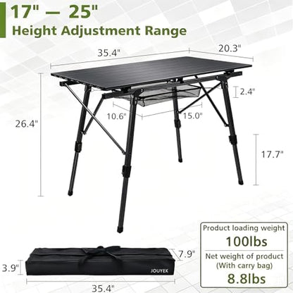 JOUYEK Folding Outdoor Camping Table, Lightweight Aluminum Camp Table