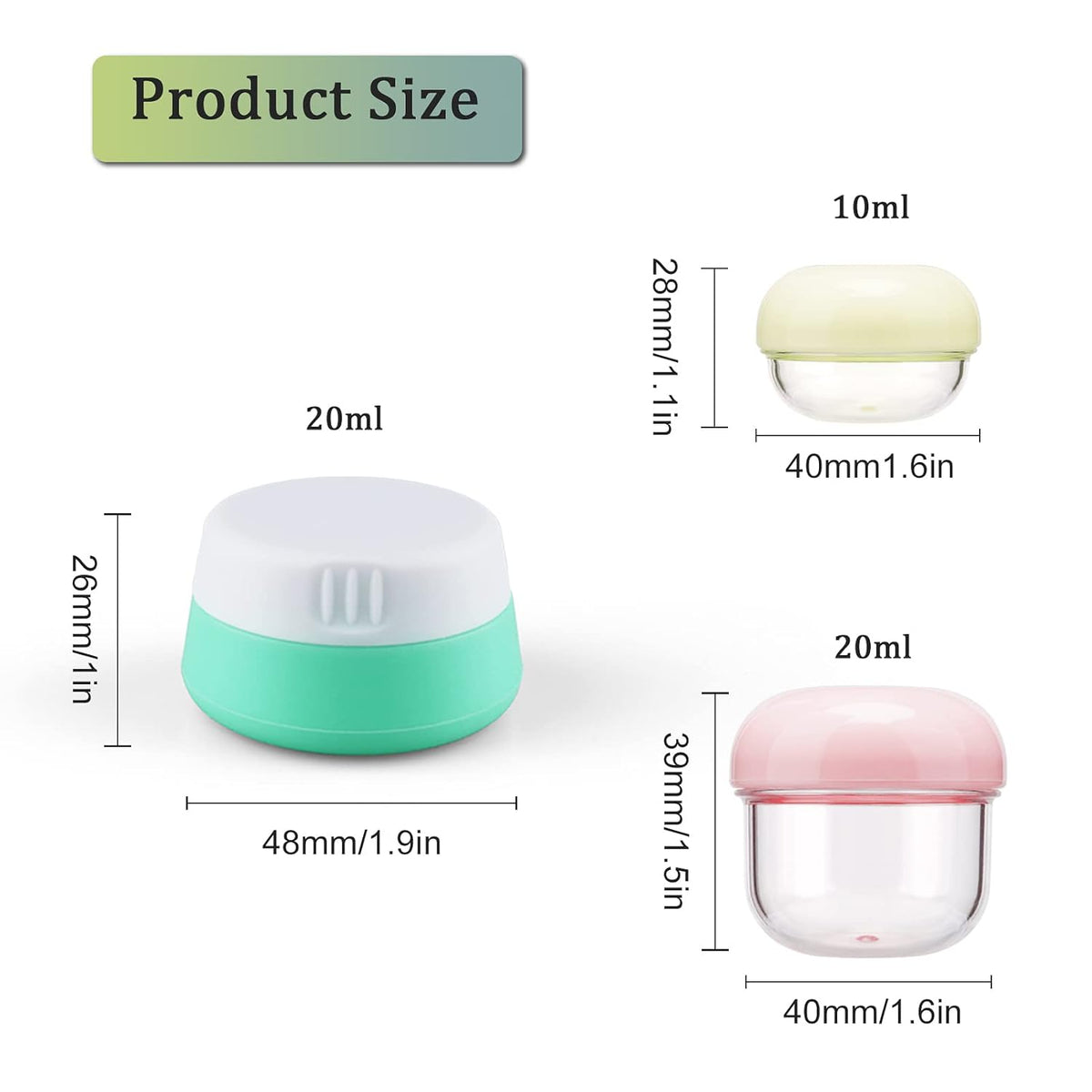 Cosywell Travel Jars for Creams 9PCS Travel Size Containers for Toiletries Cream Jars Refillable Leak-proof Travel Accessories with Lid for Lotion Cosmetic Makeup Body Cream (Plastic-6 & Silicone-3)