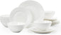 18Pcs Vintage Relief White Bone China Set, Service
