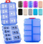 Foldable Portable 7 Day Pill Organizer 2 Times a Day, AM PM Weekly Pill Box