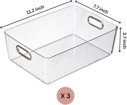 Clear Plastic Storage Bins Kitchen Organization, Pantry Storage, Fridge Organizer, Pantry Organization and Storage Bins, Cabinets Organizers, Bathroom storage bins - 3M