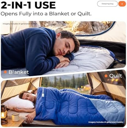 Sleeping Bags for Adults,Compact Lightweight Backpacking Sleeping Bag with Compression Sack for Youth, Camping Essentials Gearfor Hiking Travel Climbing Outdoor&Indoor Use