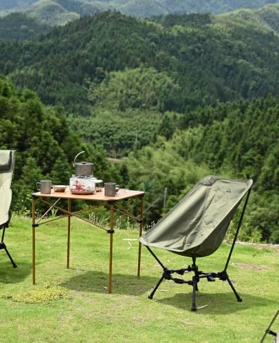 iClimb Lightweight Stable Alu. Folding Square Table Roll Up Top (Nature, L)