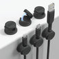 BLACK+DECKER Magnetic Cord Organizer Holder, 6 Pack Magnetic Cable Clips, Under Desk Cable Management, Strong Adhesive Cord Holder for Nightstand Kitchen Appliances Car Wall Office (Black)