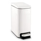 TrashAid Slim Bathroom Trash Can with Lid Soft Close, 6 Liter/1.6 Gallon Stainless Steel Small Garbage Can with Removable Inner Bucket, Step Pedal, Slim Wastebasket for Toilet, Office, Bedroom, White