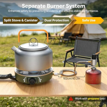 2 Burner Propane Camping Stove, 20000 BTU Camp Stove