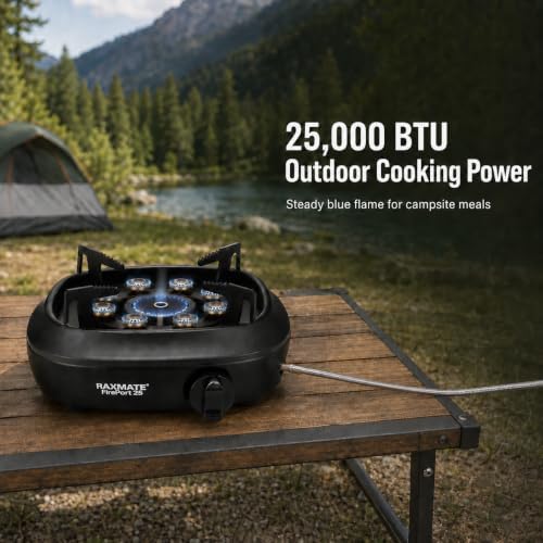 FirePort 25 Portable Propane Stove, 25,000 BTU, Black