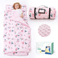 ACRABROS Toddler Nap Mat with Pillow and Blanket, Large Rolled Napping Mats,Slumber Bags for Boys Girls,Kids Sleeping Bag for Daycare, Preschool Travel