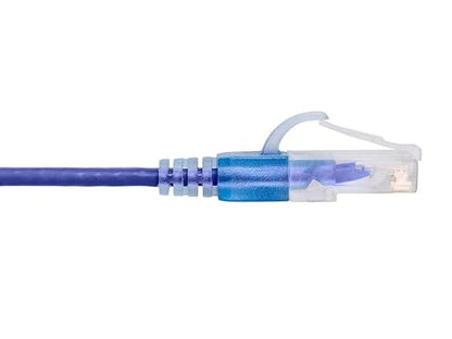 Monoprice SlimRun Cat6A Ethernet Patch Cable - Network Internet Cord - RJ45, Stranded, UTP, Pure Bare Copper Wire, 30AWG, 0.5 Feet, Purple, 10-Pack